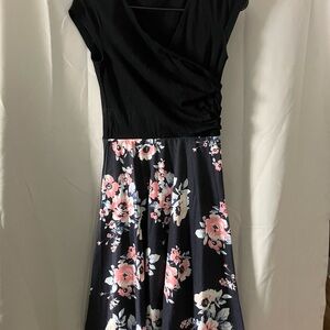 Floral Black and Pink Dress